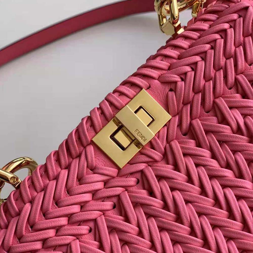 Fendi Women Peekaboo ISeeU Petite Pink Padded Calfskin Leather Bag - image 8
