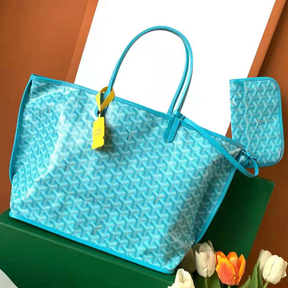 Side profile showing gold-tone hardware on Goyard Women Anjou PM Seahorse Embroidery