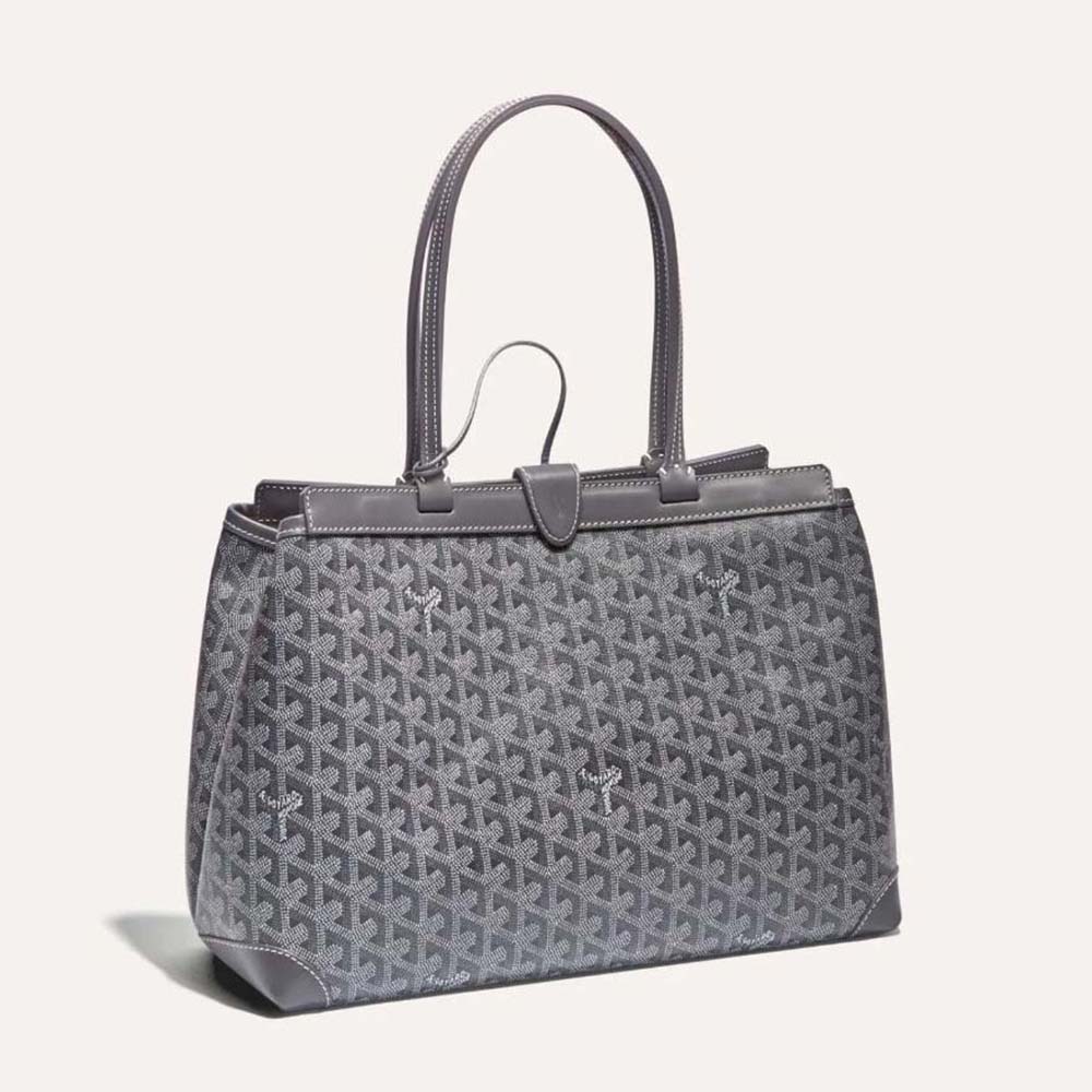 Front view of Goyard Women Bellechasse Biaude PM Bag-Grey in silver