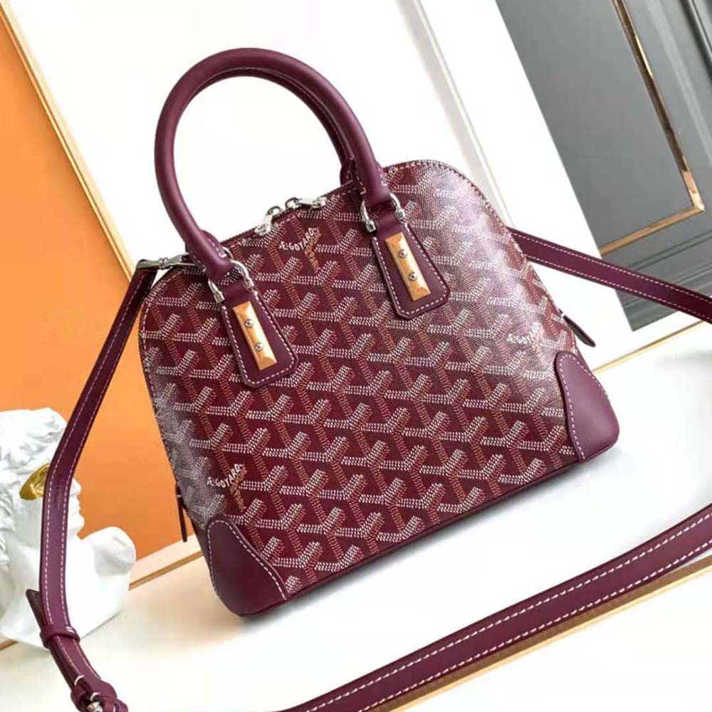 Close-up image of gold-tone hardware on Goyard Women Vendôme Mini Bag-Maroon