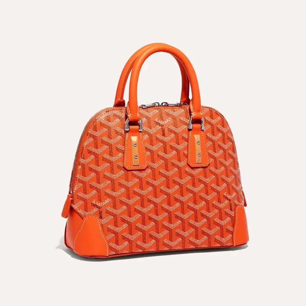 Front view of Goyard Women Vendôme Mini Bag-Orange with flap closed