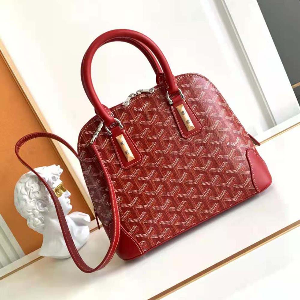Close-up of gold-tone hardware on Goyard Women Vendôme Mini Bag-Red