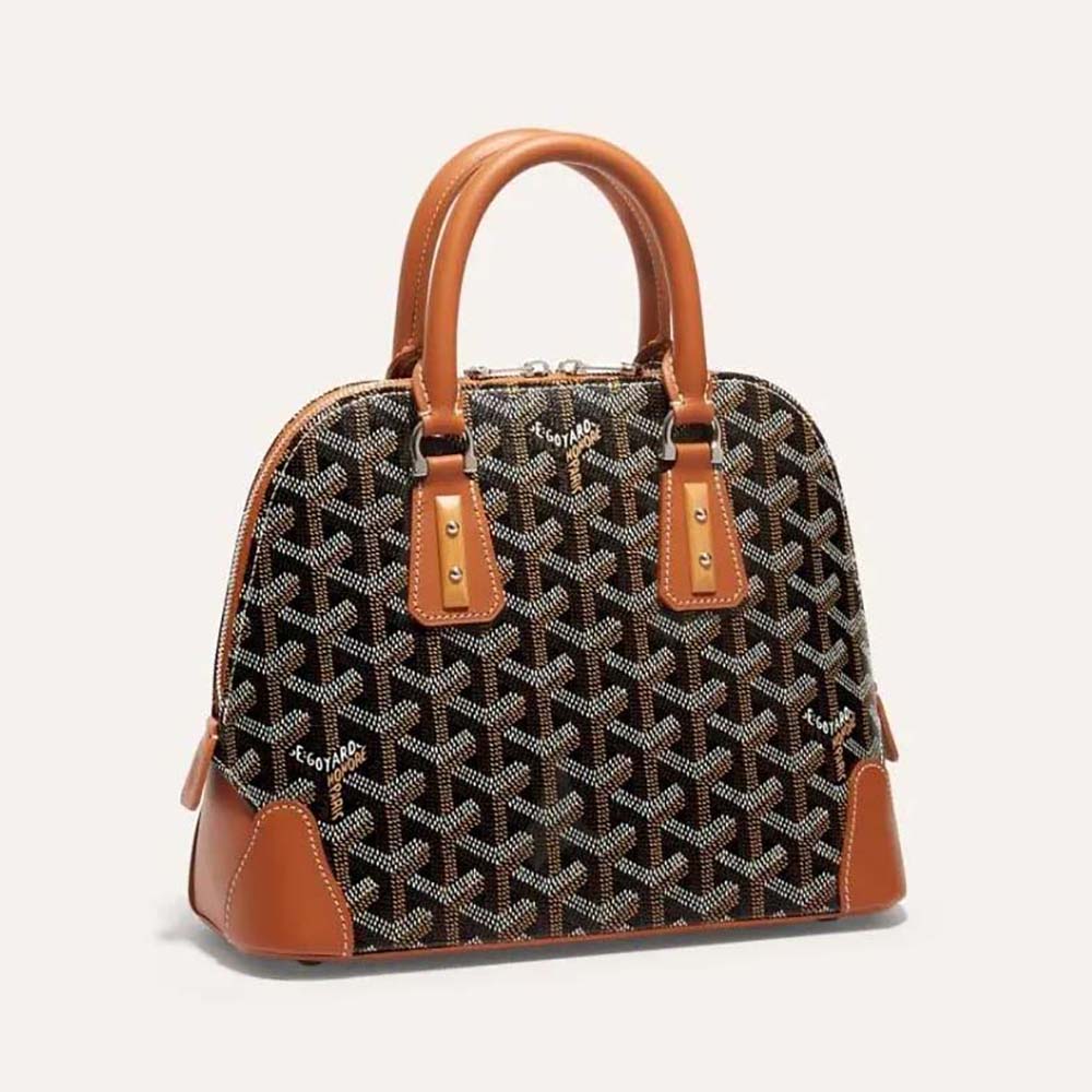 Front view of Goyard Women Vendôme Mini Bag-Tan showing flap closure