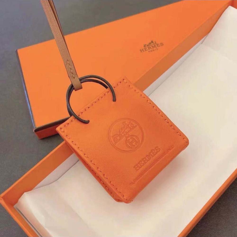 Hermes Orange Bag Charm - image 4