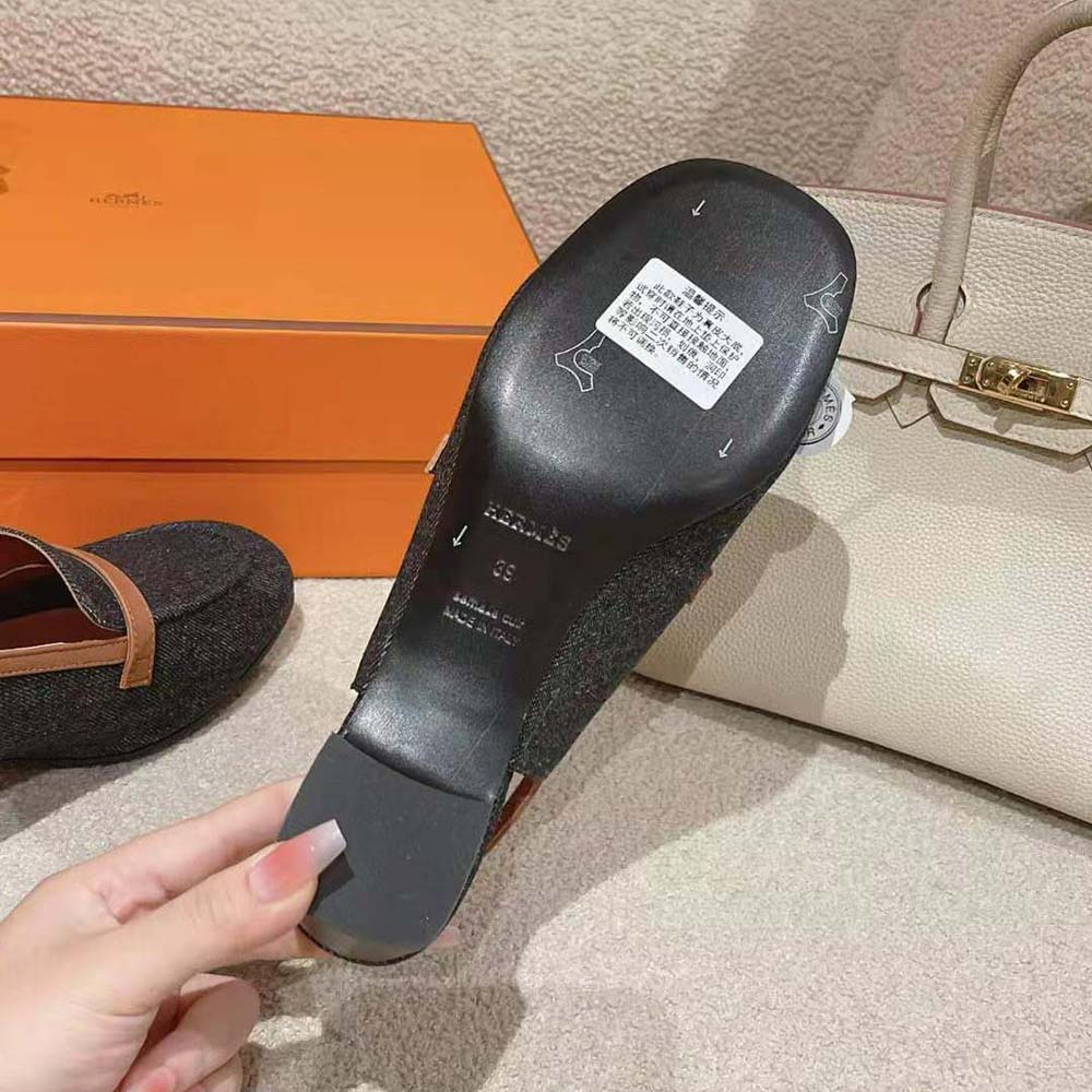 Hermes Women Infinie 50 Pump in Denim and Calfskin-H241047Z - image 10