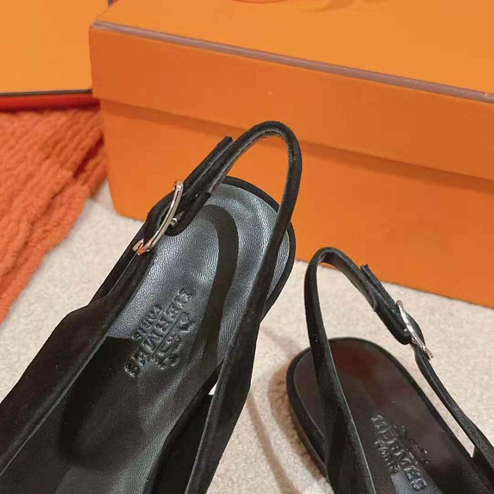 Hermes Women Innocente Slingback in Goatskin-Black H241157Z - image 9