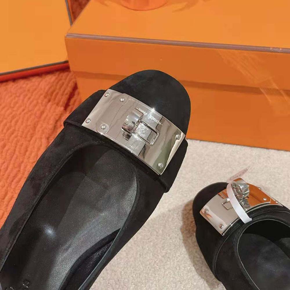 Hermes Women Innocente Slingback in Goatskin-Black H241157Z - image 8