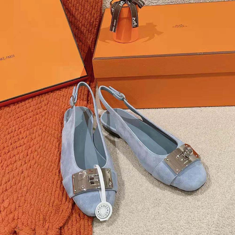 Hermes Women Innocente Slingback in Suede Goatskin-H241158Z - image 5