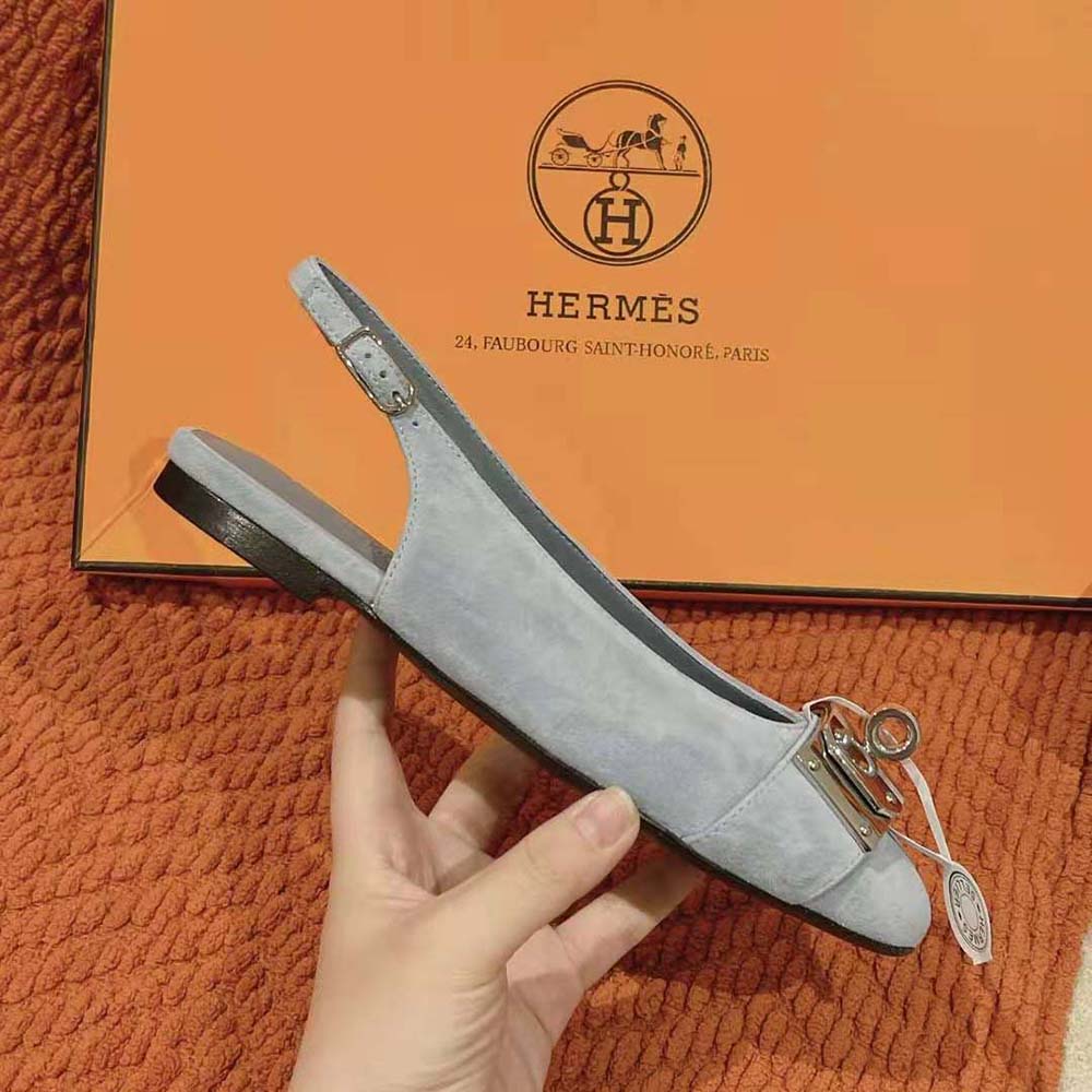 Hermes Women Innocente Slingback in Suede Goatskin-H241158Z - image 7