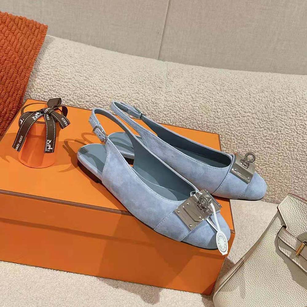 Hermes Women Innocente Slingback in Suede Goatskin-H241158Z - image 6