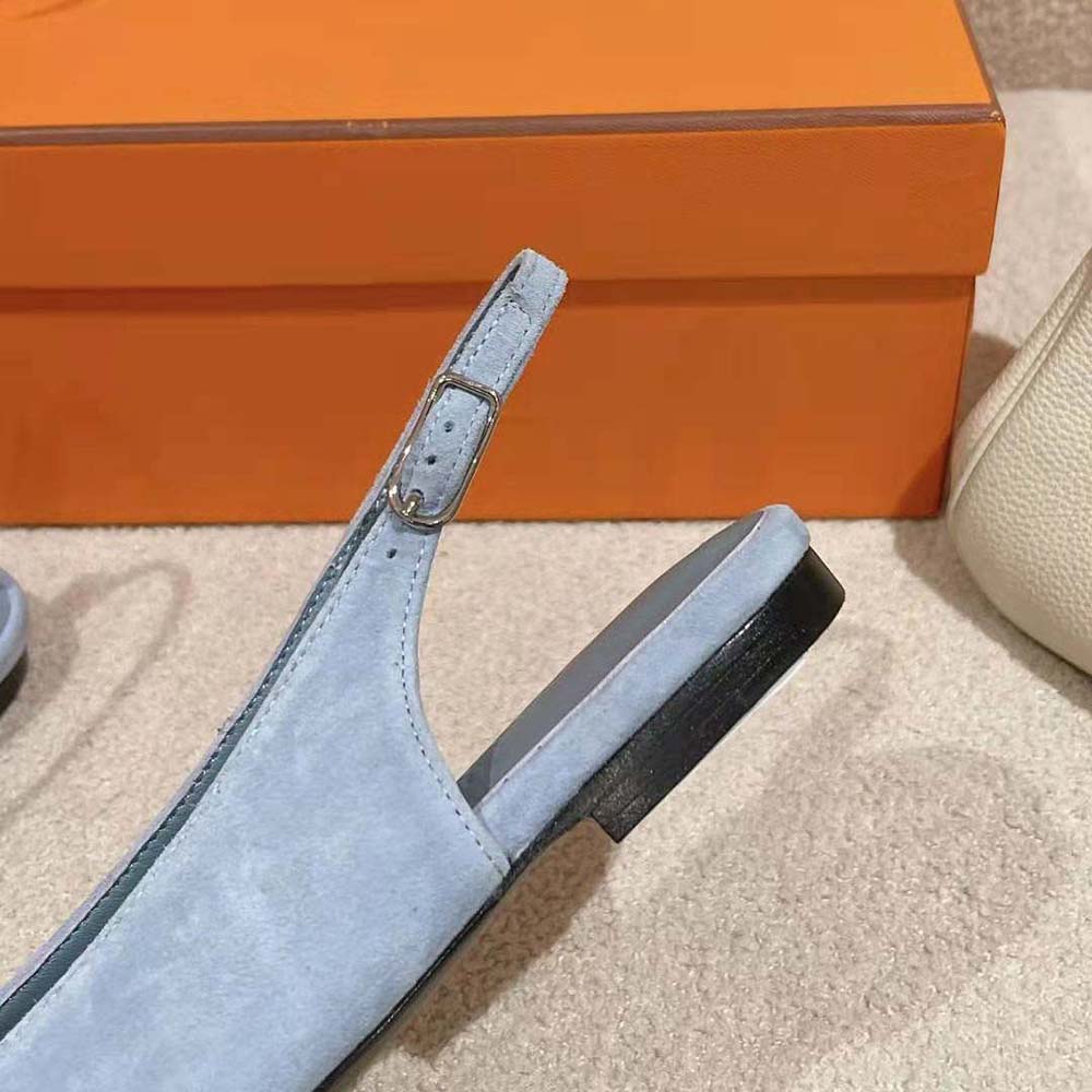 Hermes Women Innocente Slingback in Suede Goatskin-H241158Z - image 9