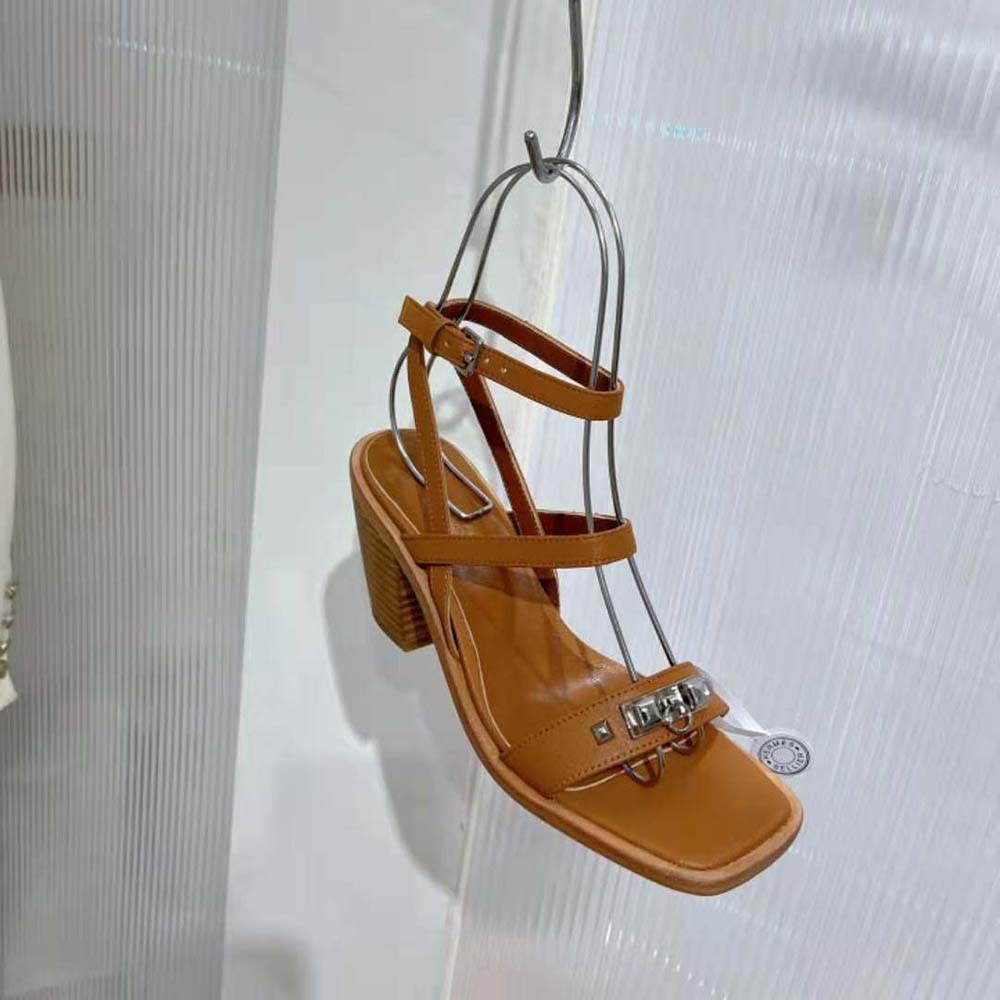 Hermes Women Ivresse 65 Sandal in Calfskin-Brown H241152Z - image 10