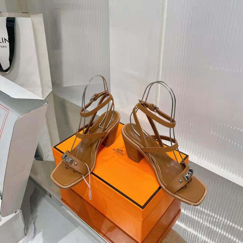 Hermes Women Ivresse 65 Sandal in Calfskin-Brown H241152Z - image 6