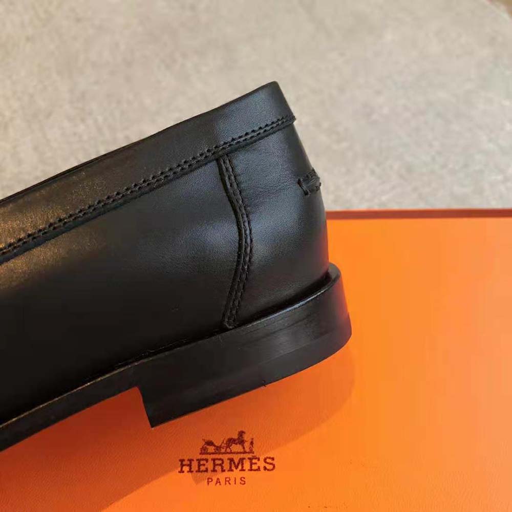 Hermes Women Royal Loafer in Goatskin and Calfskin-White H241072Z - image 9