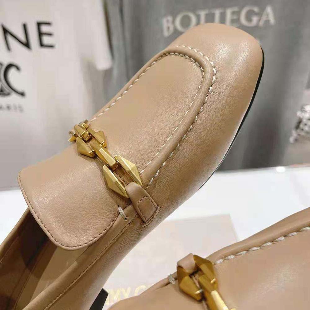 Jimmy Choo Women Diamond Tilda Loafer Biscuit Calf Leather Loafers with Diamond Chain - image 7