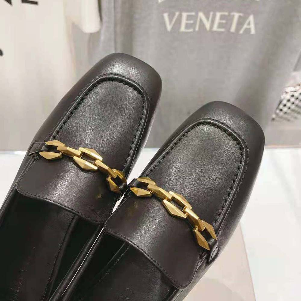 Jimmy Choo Women Diamond Tilda Loafer Black Calf Leather Loafers with Chain Embellishment - image 7