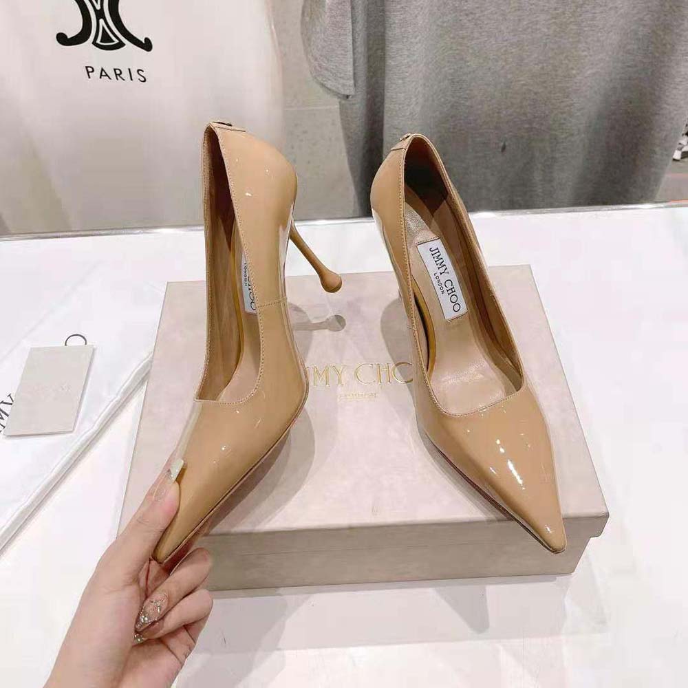 Jimmy Choo Women Ixia 95 Biscuit Patent Leather Pumps-IXIA95PAT - image 4