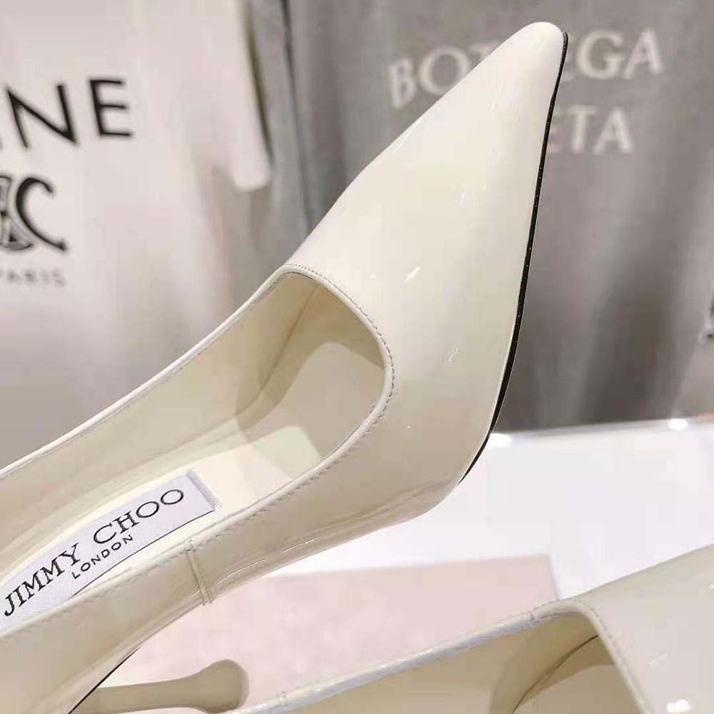 Jimmy Choo Women Ixia 95 Latte Patent Leather Pumps-IXIA95PAT - image 7