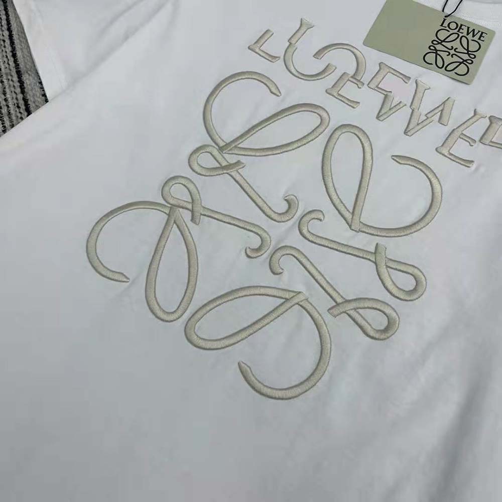 Loewe Women Loose Fit T-shirt in Cotton-White - image 9