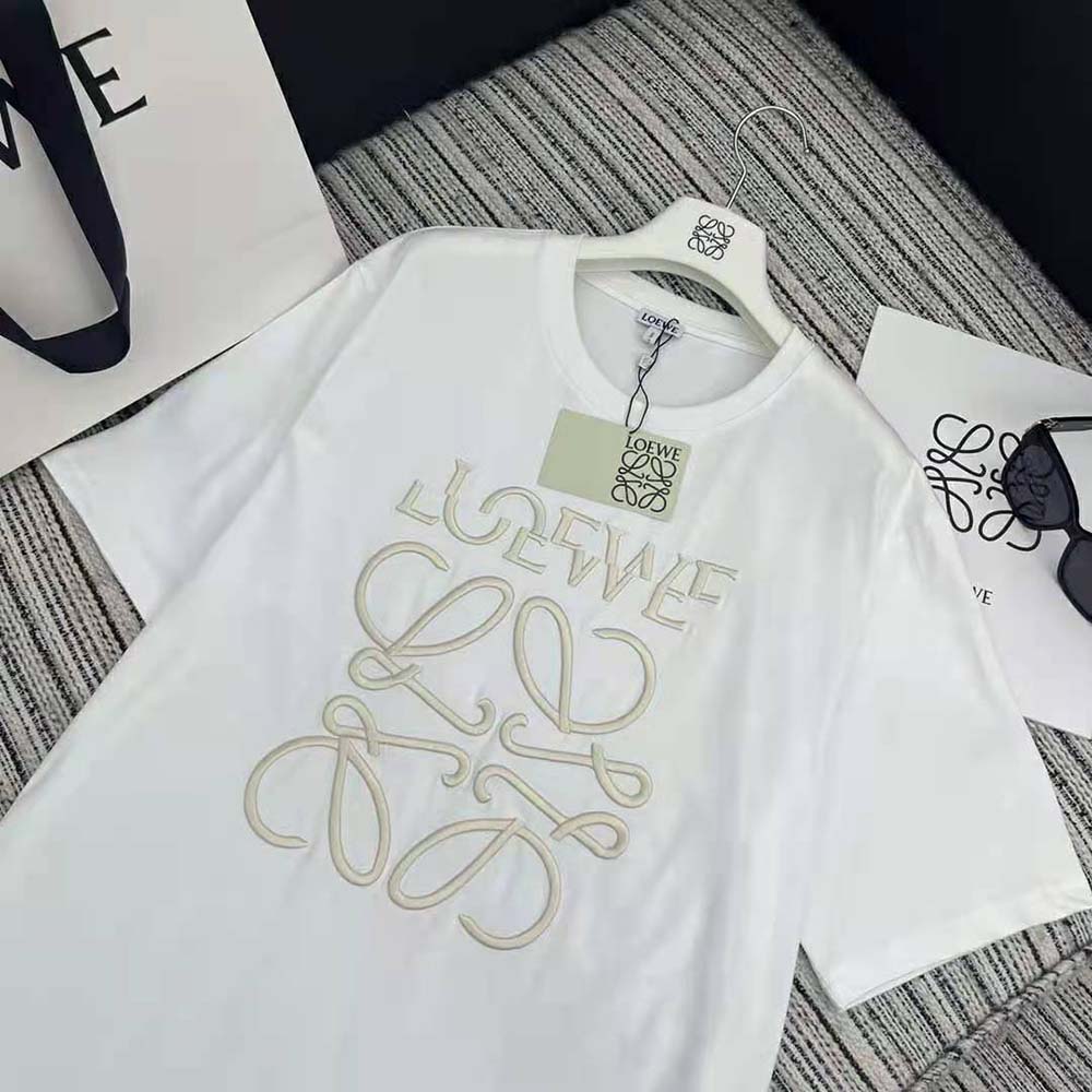 Loewe Women Loose Fit T-shirt in Cotton-White - image 4