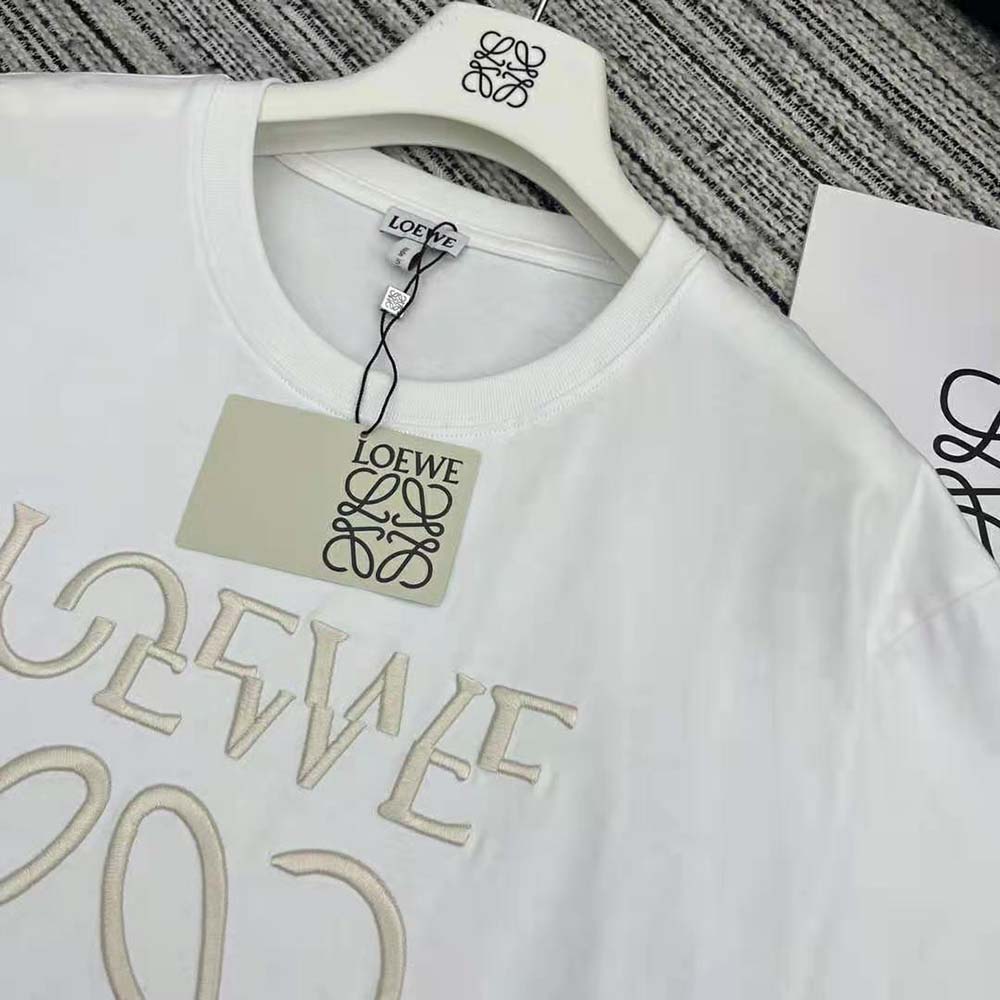 Loewe Women Loose Fit T-shirt in Cotton-White - image 6