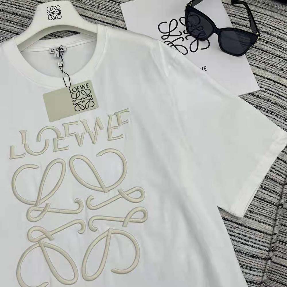 Loewe Women Loose Fit T-shirt in Cotton-White - image 7