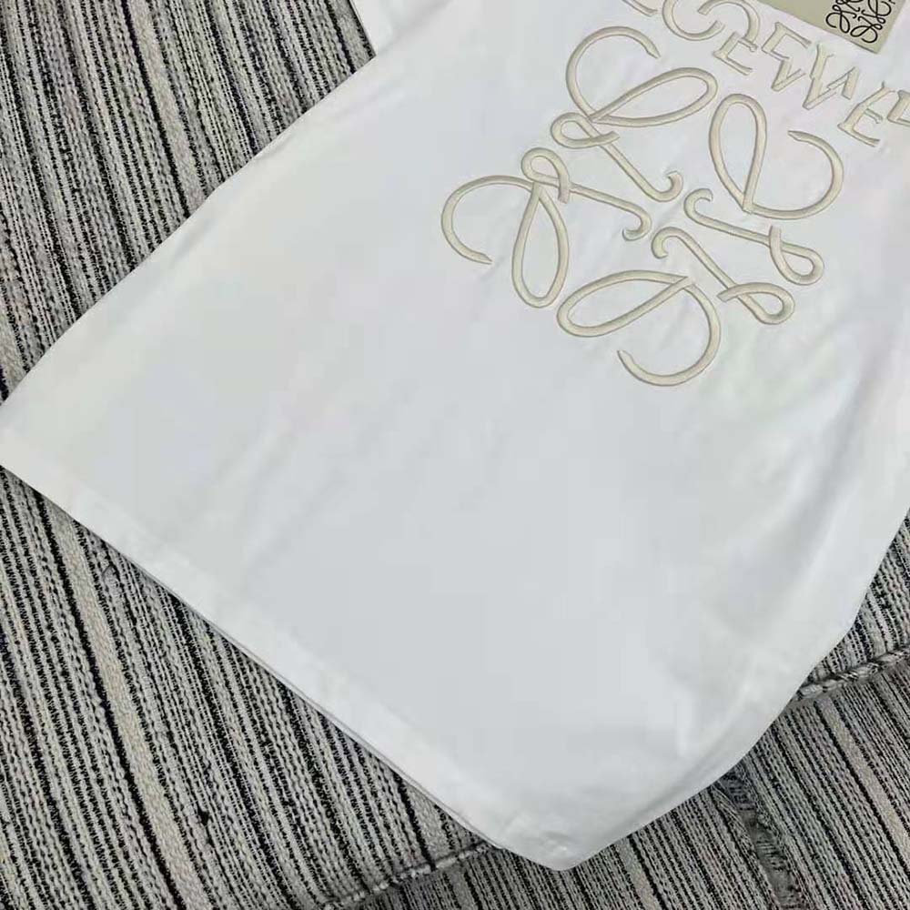 Loewe Women Loose Fit T-shirt in Cotton-White - image 8