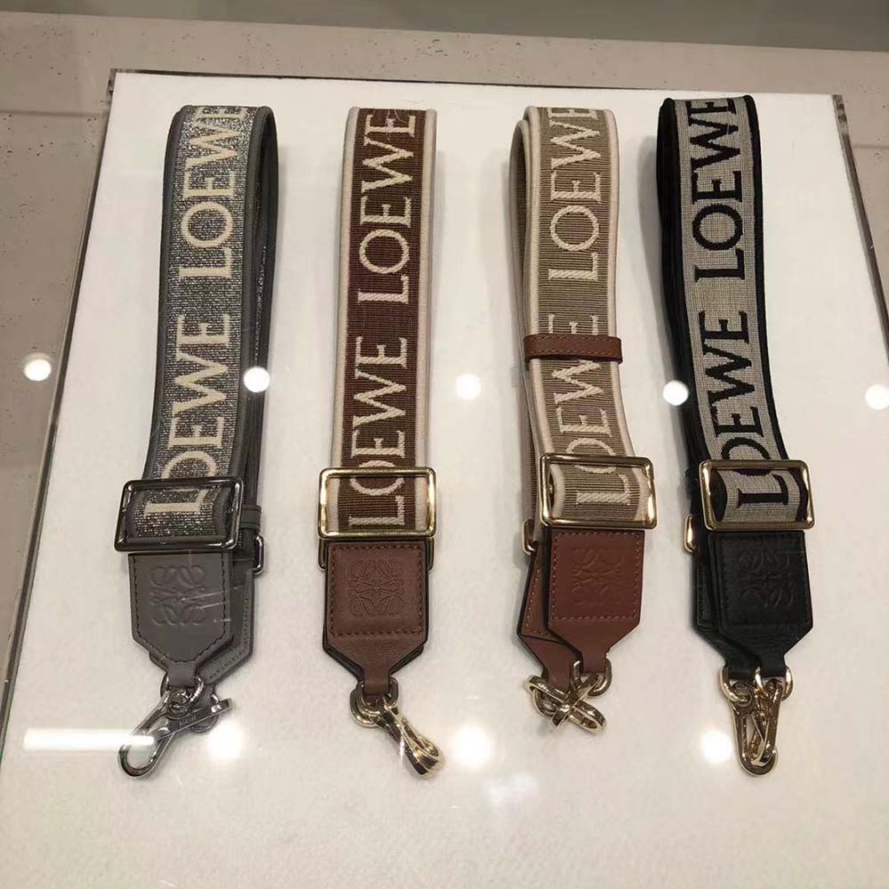 Loewe Women Anagram Strap in Jacquard and Calfskin-Tan - image 4