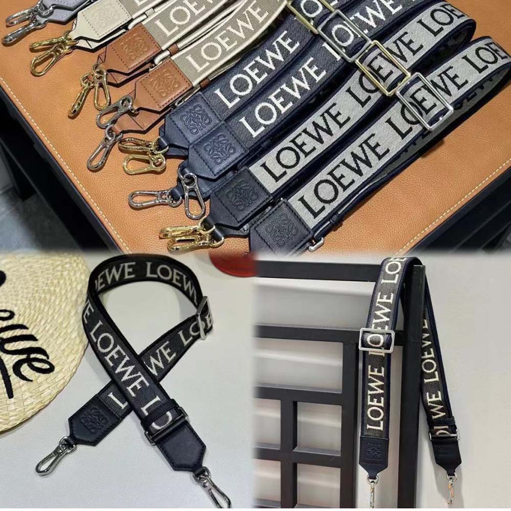 Loewe Women Anagram Strap in Jacquard and Calfskin-Tan - image 5