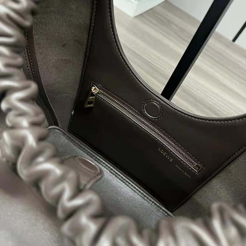 Loewe Women Small Squeeze Bag in Nappa Lambskin-Chocolate - image 9