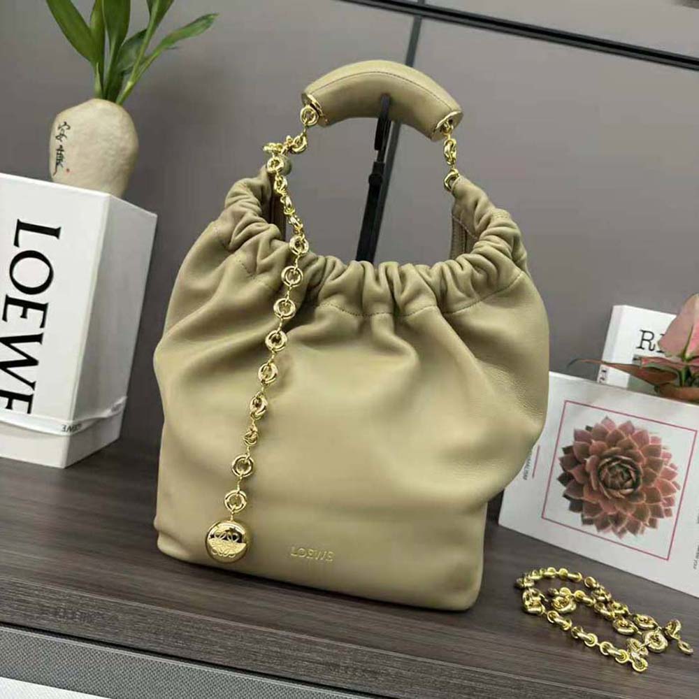 Close-up of signature knot detail on Loewe Small Squeeze Bag