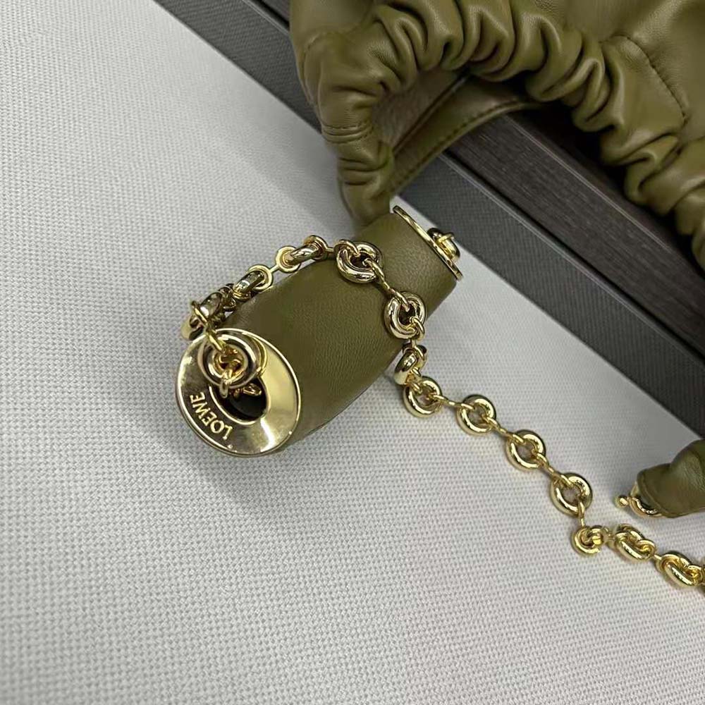 Loewe Women Small Squeeze Bag in Nappa Lambskin-Dark Green - image 10
