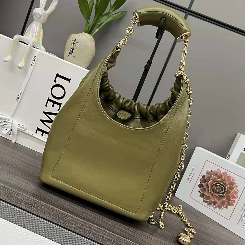 Loewe Women Small Squeeze Bag in Nappa Lambskin-Dark Green - image 4