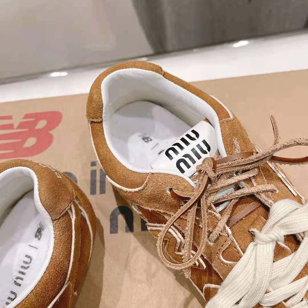 Miu Miu Women New Balance X Miu Miu 530 SL Suede Sneakers-Brown - image 8