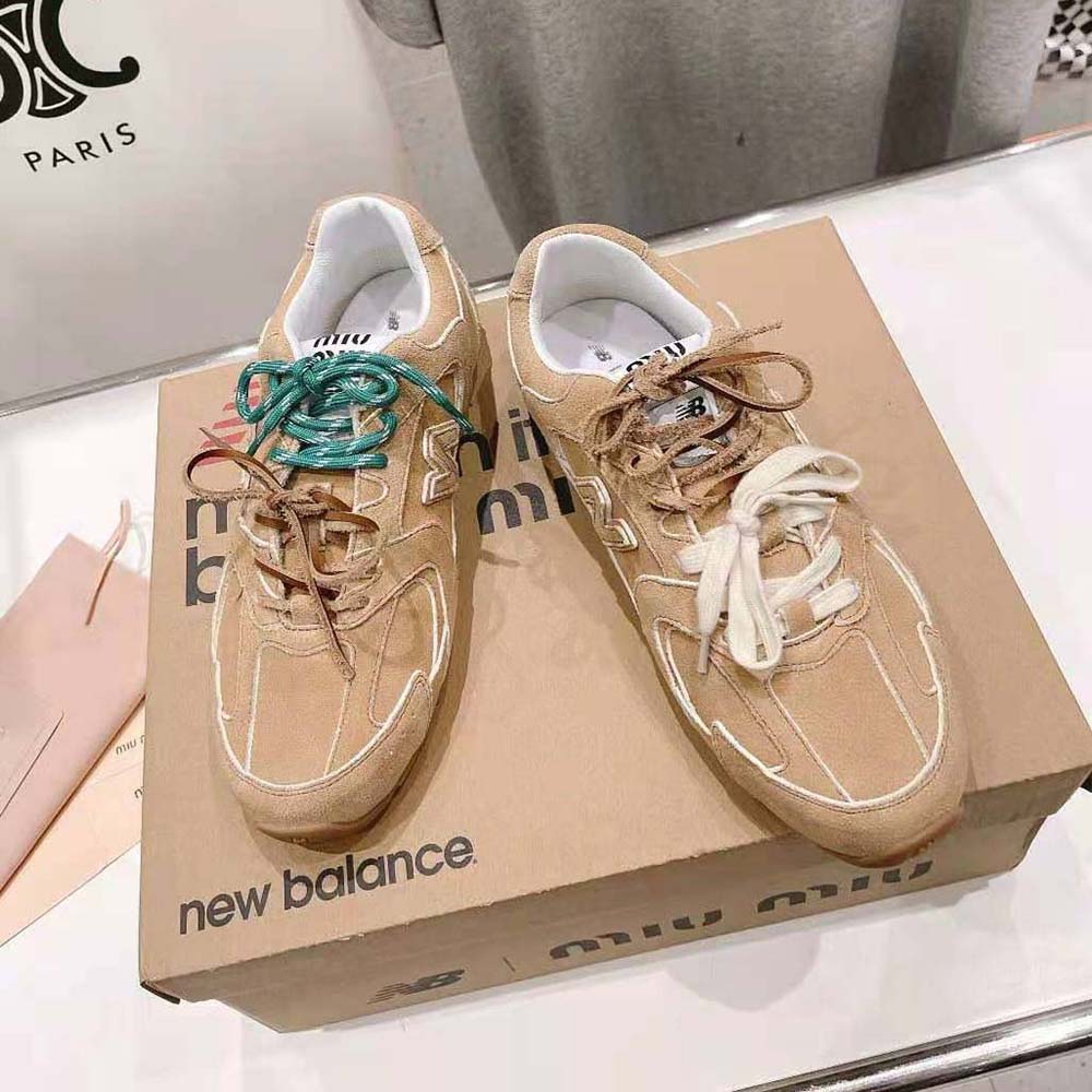 Top angle showing lace-up closure on Miu Miu 530 SL Sneakers