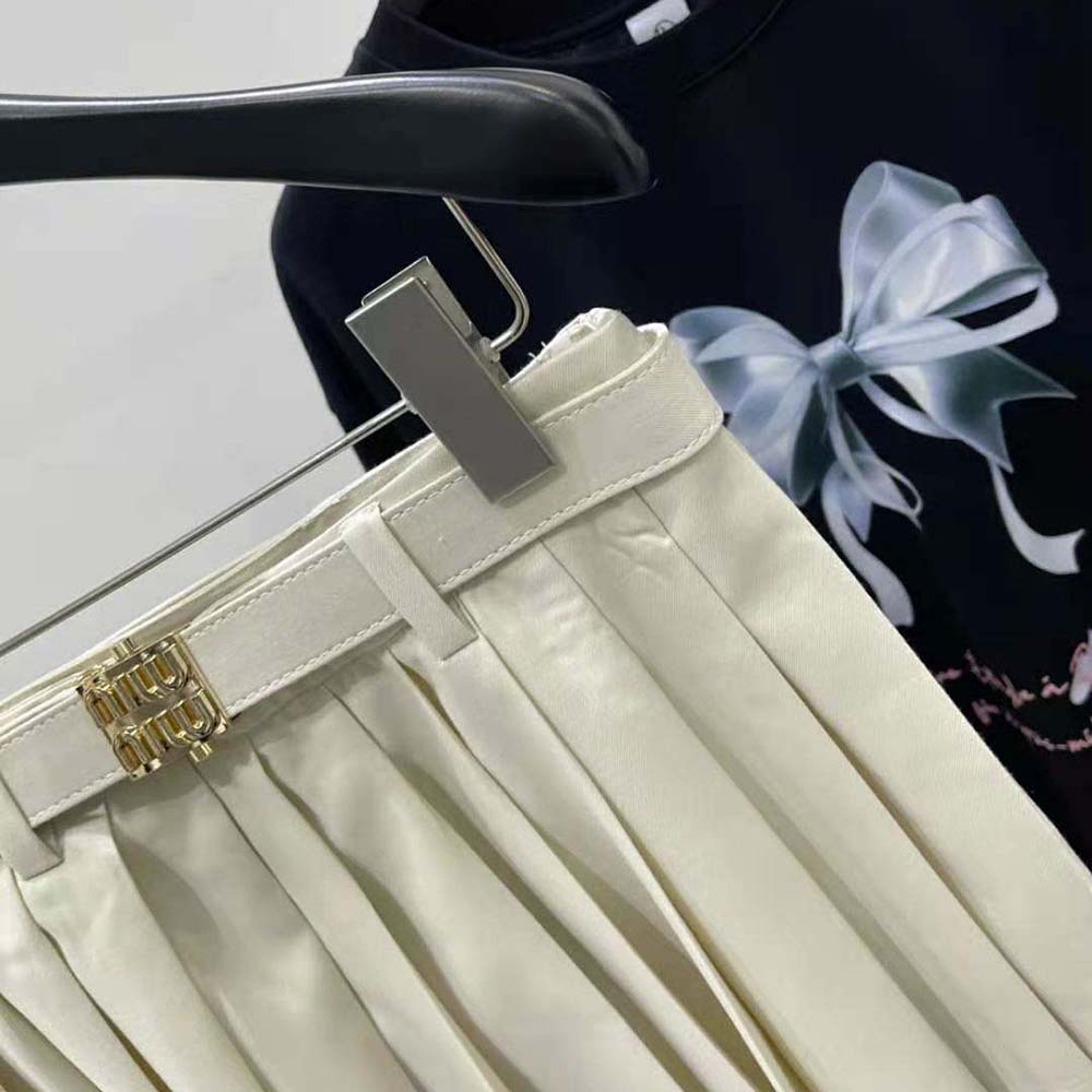 Miu Miu Women Pleated Batavia Miniskirt MG2032_11AD_F0018 - image 5
