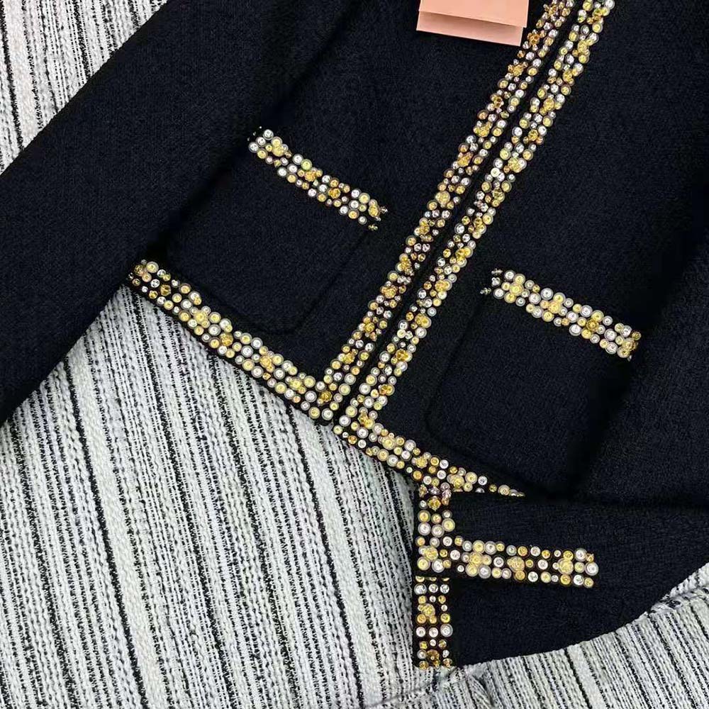 Miu Miu Women Single-breasted Tweed Jacket-MH1898_139N_F0002 - image 8