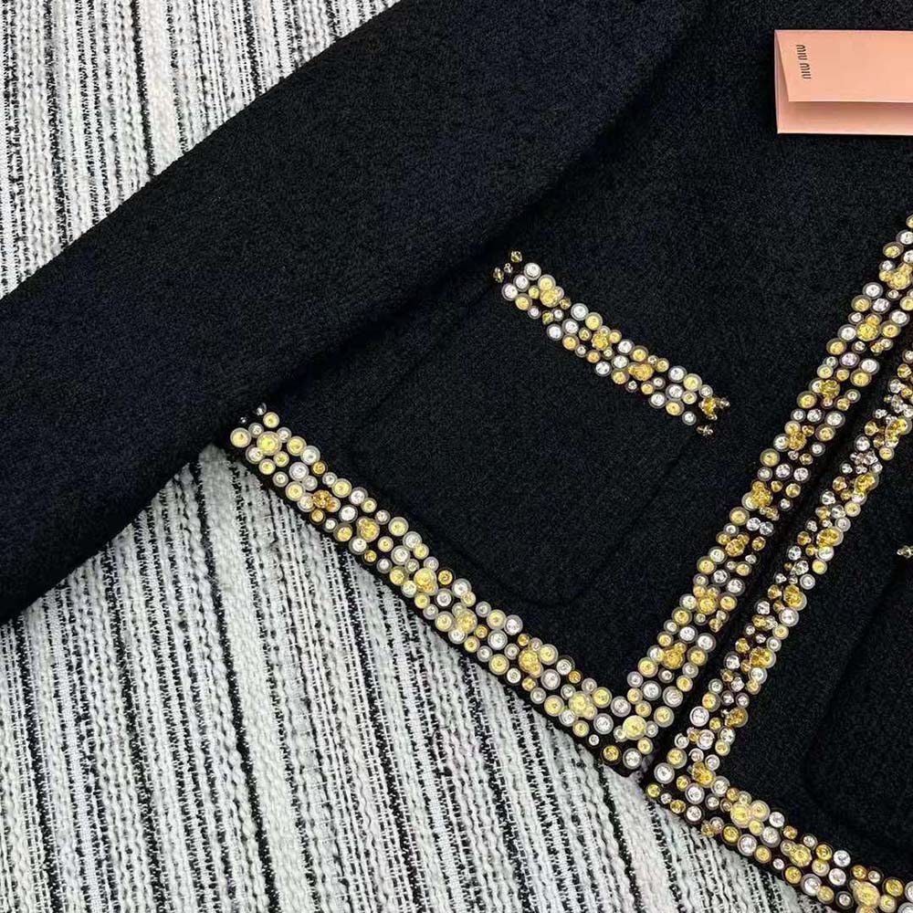 Miu Miu Women Single-breasted Tweed Jacket-MH1898_139N_F0002 - image 7