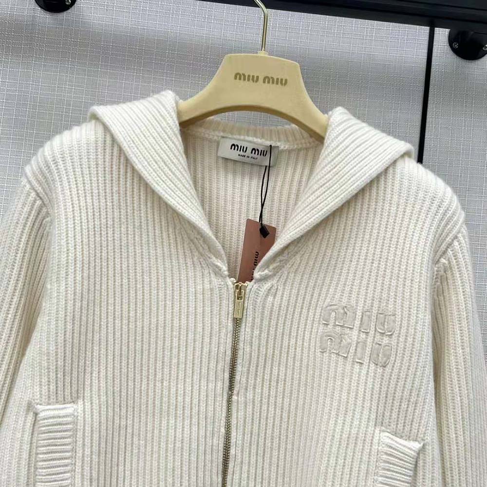 Miu Miu Women Wool and Cashmere Knit Cardigan-MMF846 - image 5