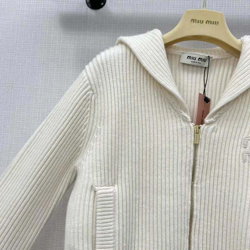 Miu Miu Women Wool and Cashmere Knit Cardigan-MMF846 - image 6