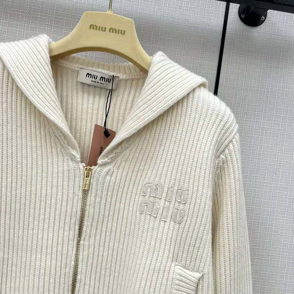 Miu Miu Women Wool and Cashmere Knit Cardigan-MMF846 - image 7