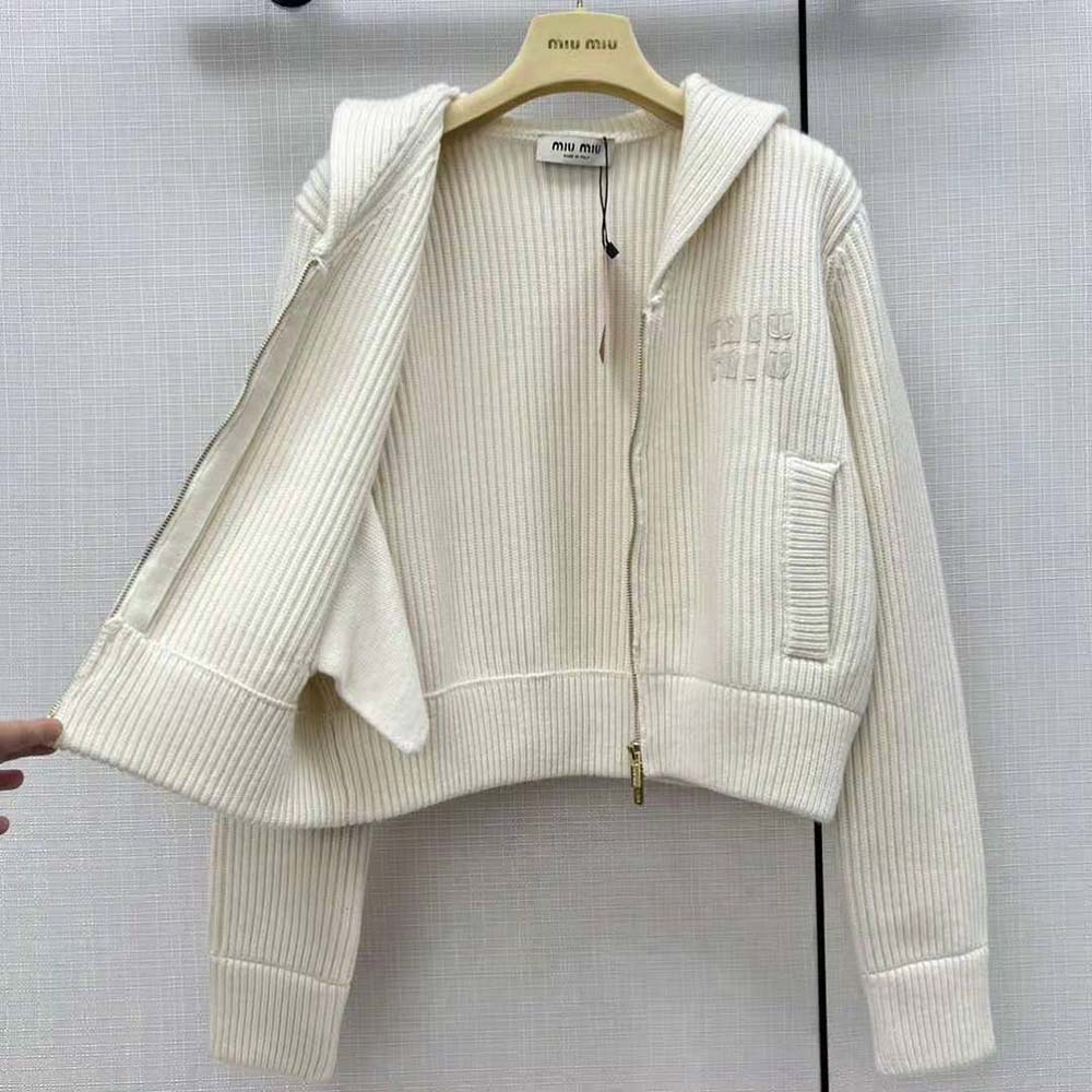 Miu Miu Women Wool and Cashmere Knit Cardigan-MMF846 - image 4