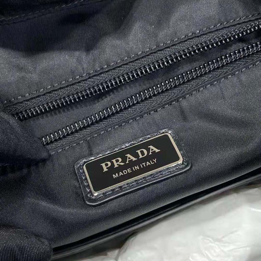 Prada Unisex Re-Nylon and Leather Backpack-Black - image 10