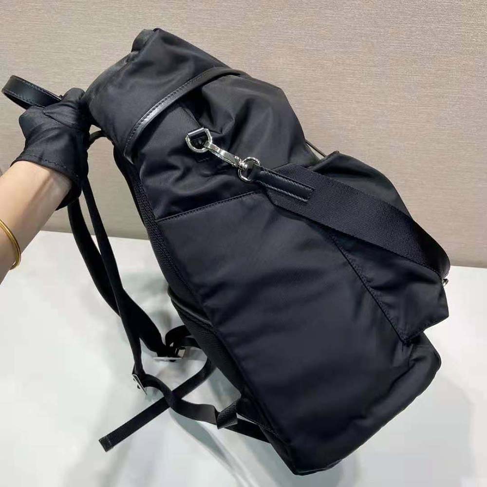Prada Unisex Re-Nylon and Leather Backpack-Black - image 5