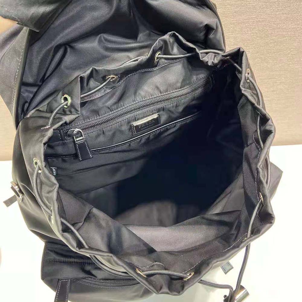 Prada Unisex Re-Nylon and Leather Backpack-Black - image 8