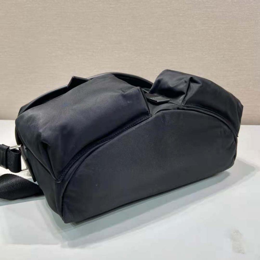 Prada Unisex Re-Nylon and Leather Shoulder Bag-Black - image 7