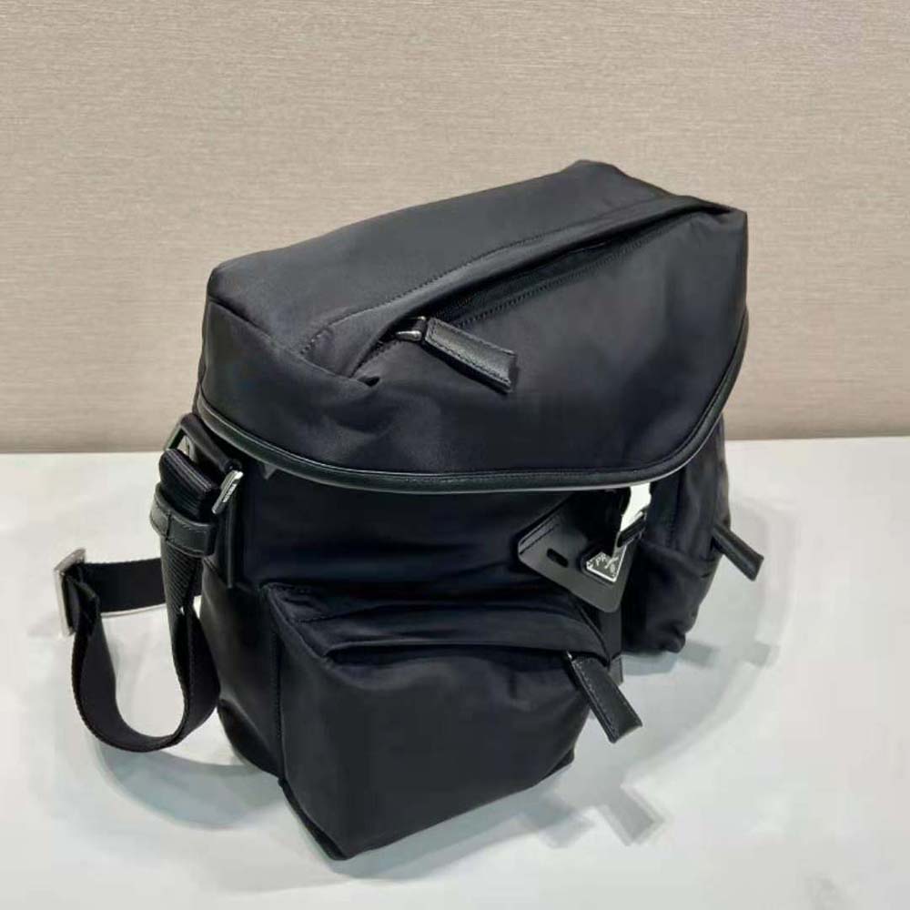 Prada Unisex Re-Nylon and Leather Shoulder Bag-Black - image 5