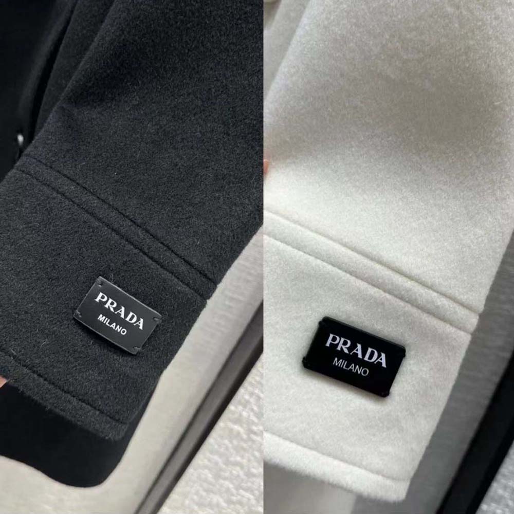 Prada Women Double-breasted Cloth Peacoat-Black - image 6