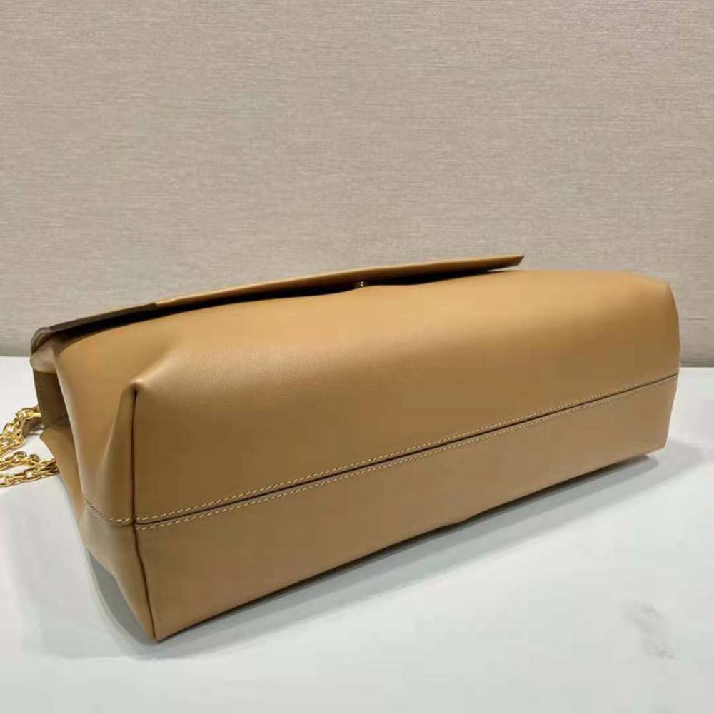 Prada Women Large leather Shoulder Bag-Brown - image 6