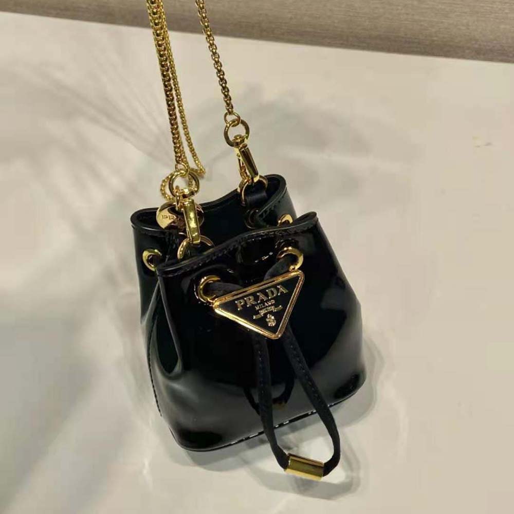 Prada Women Patent Leather Mini-pouch-Black - image 5